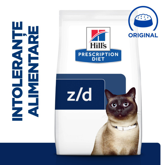 Hill’s Prescription Diet Feline z/d – hrană uscată dietetică pentru pisici cu alergii și intoleranțe alimentare, 3 kg